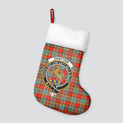 Chattan Tartan Crest Christmas Stocking