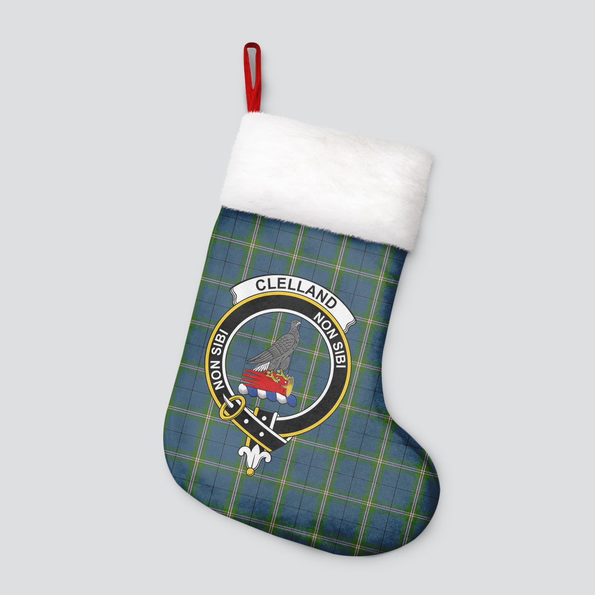 Clelland Tartan Crest Christmas Stocking