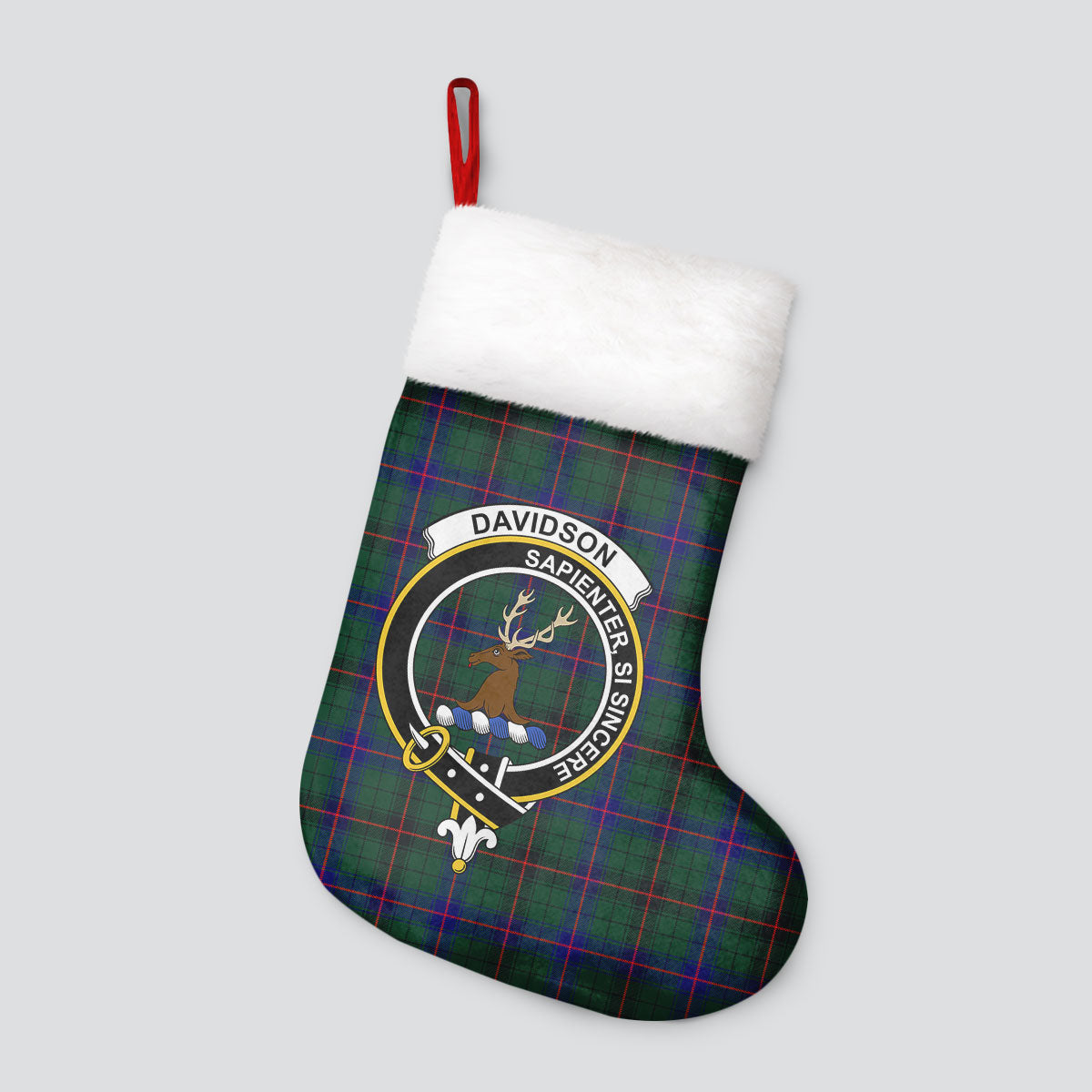 Davidson Modern Tartan Crest Christmas Stocking