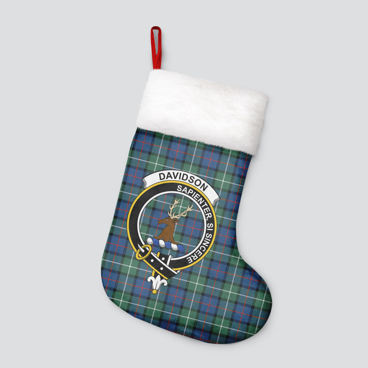 Davidson of Tulloch Tartan Crest Christmas Stocking