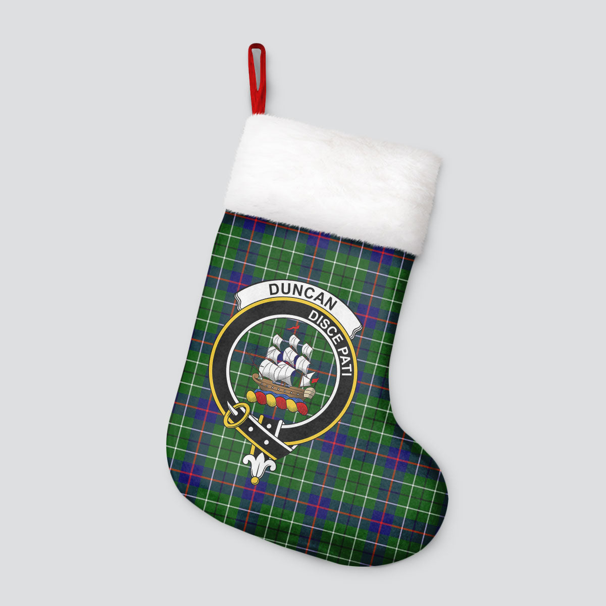 Duncan Modern Tartan Crest Christmas Stocking