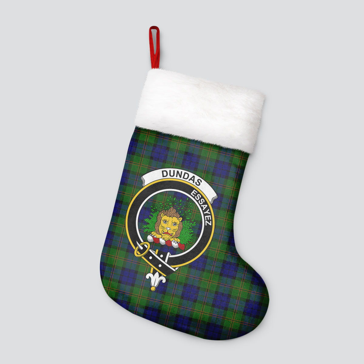 Dundas Modern Tartan Crest Christmas Stocking