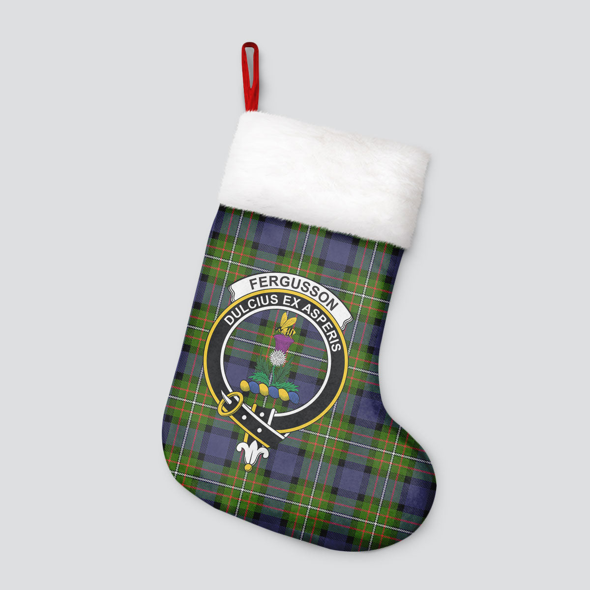 Fergusson Modern Tartan Crest Christmas Stocking