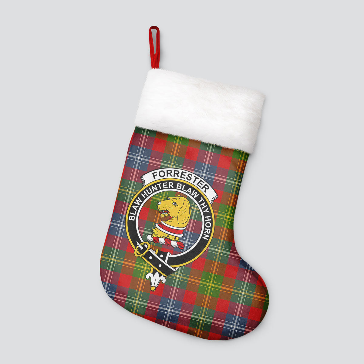 Forrester Tartan Crest Christmas Stocking