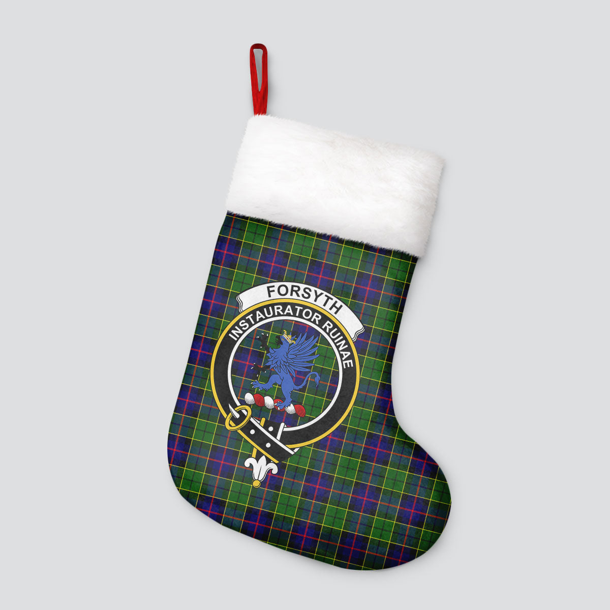 Forsyth Modern Tartan Crest Christmas Stocking