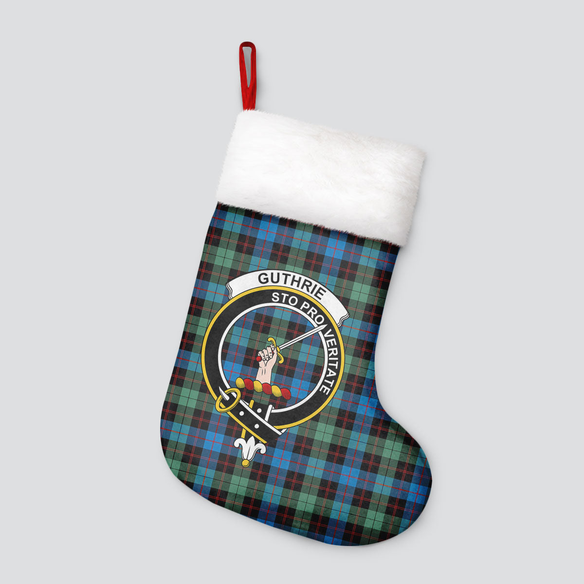 Guthrie Ancient Tartan Crest Christmas Stocking