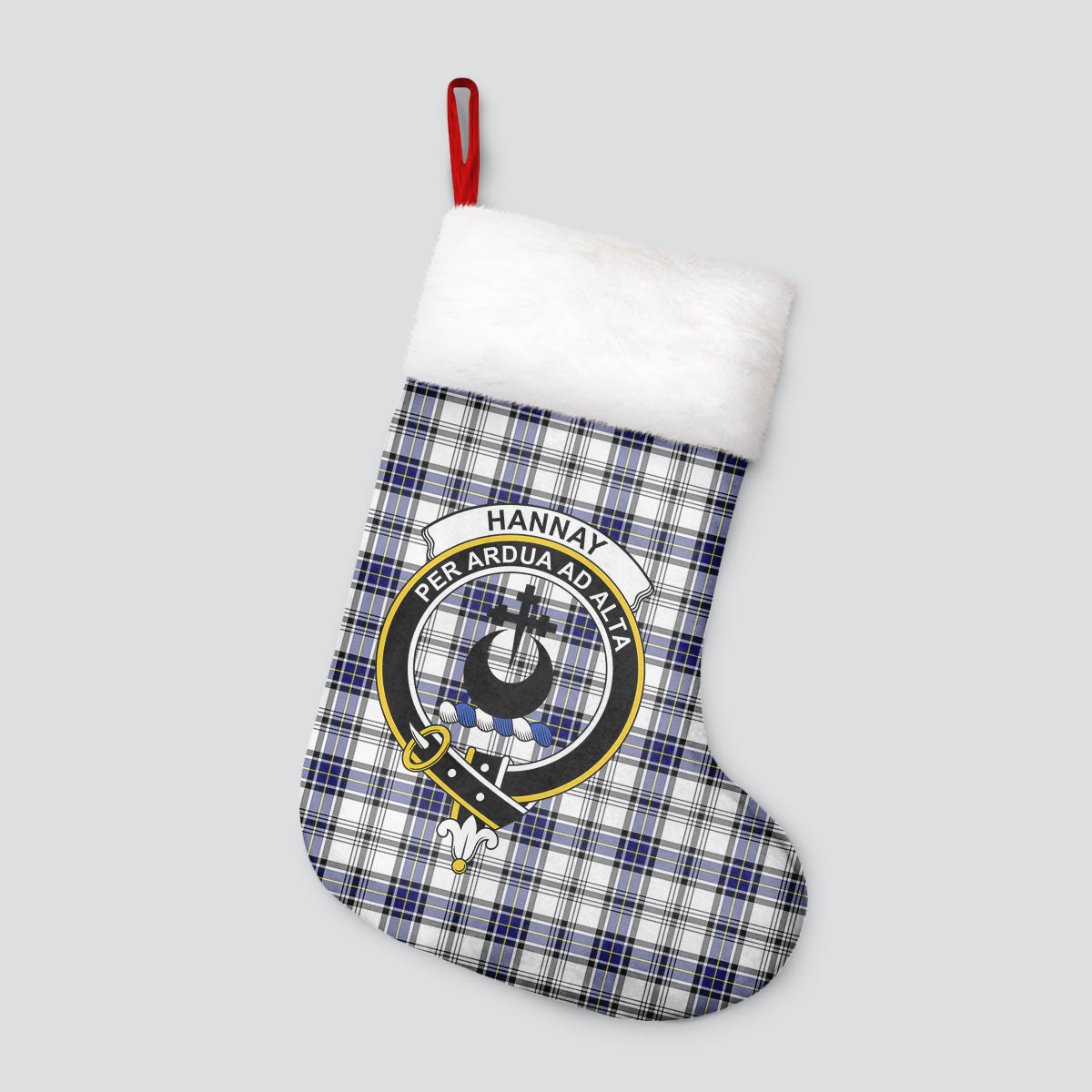 Hannay Modern Tartan Crest Christmas Stocking