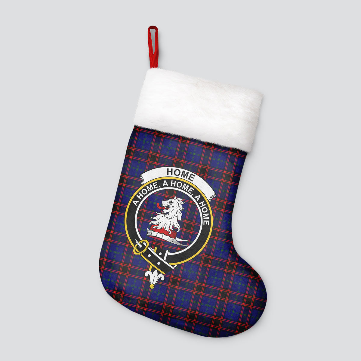 Home Modern Tartan Crest Christmas Stocking