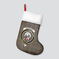 Kennedy Weathered Tartan Crest Christmas Stocking