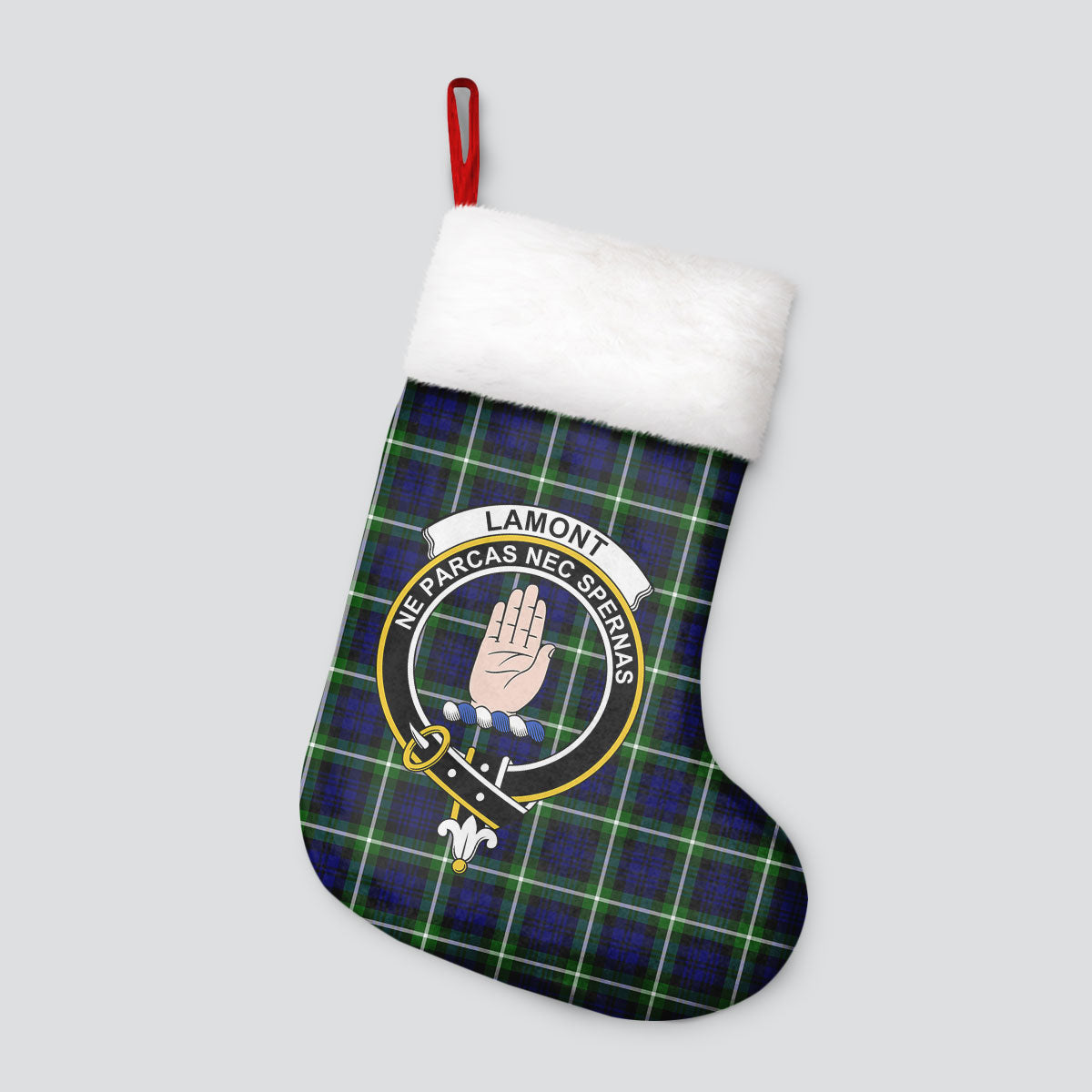 Lamont Modern Tartan Crest Christmas Stocking