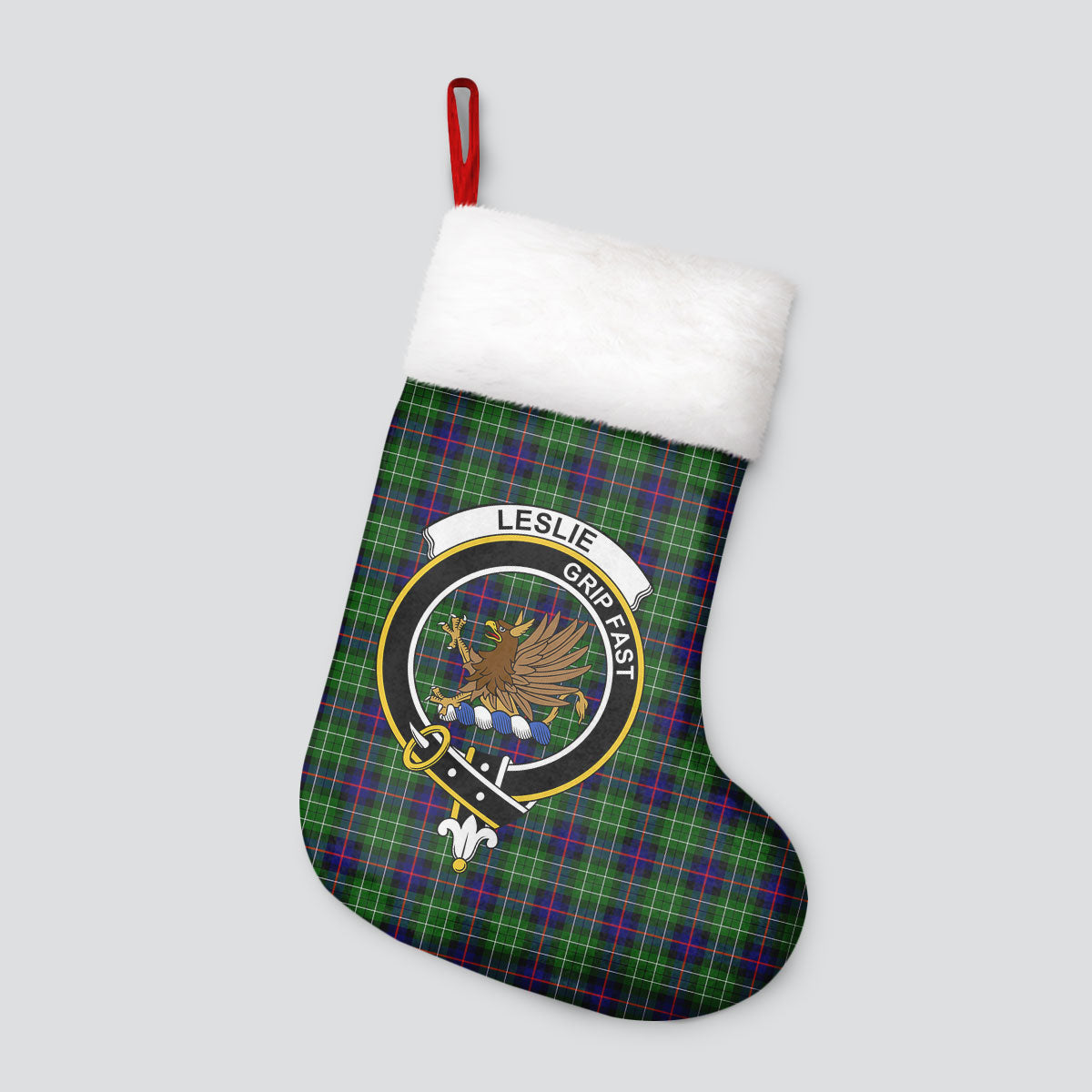 Leslie Hunting Tartan Crest Christmas Stocking