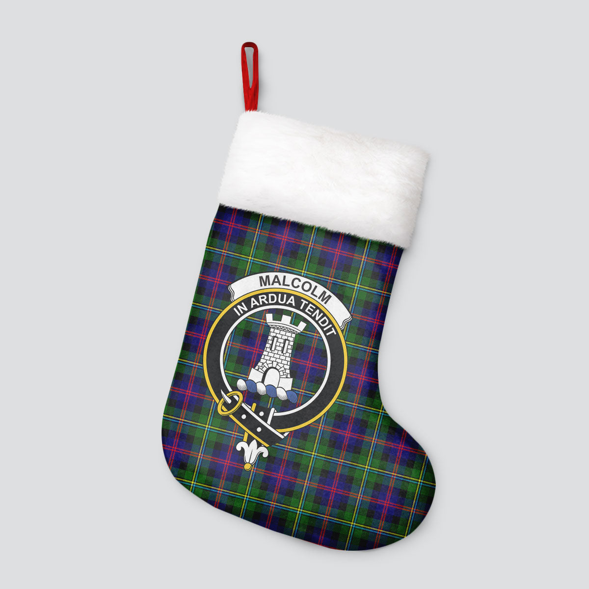 Malcolm Tartan Crest Christmas Stocking