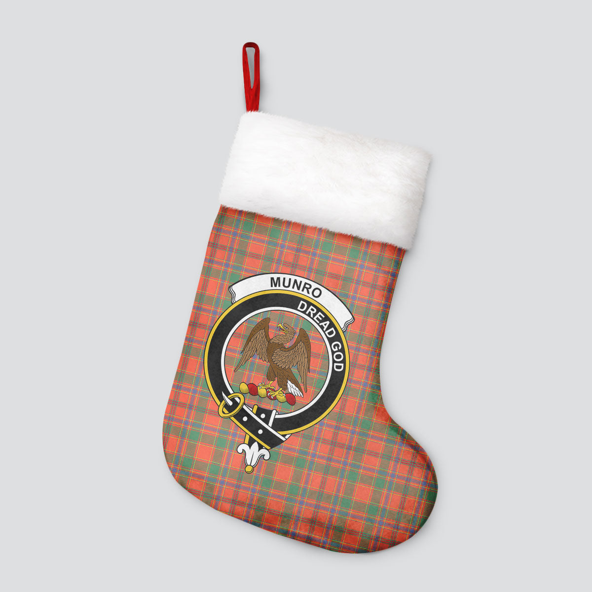 Munro Ancient Tartan Crest Christmas Stocking