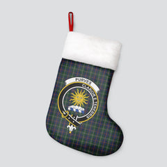 Purves Tartan Crest Christmas Stocking