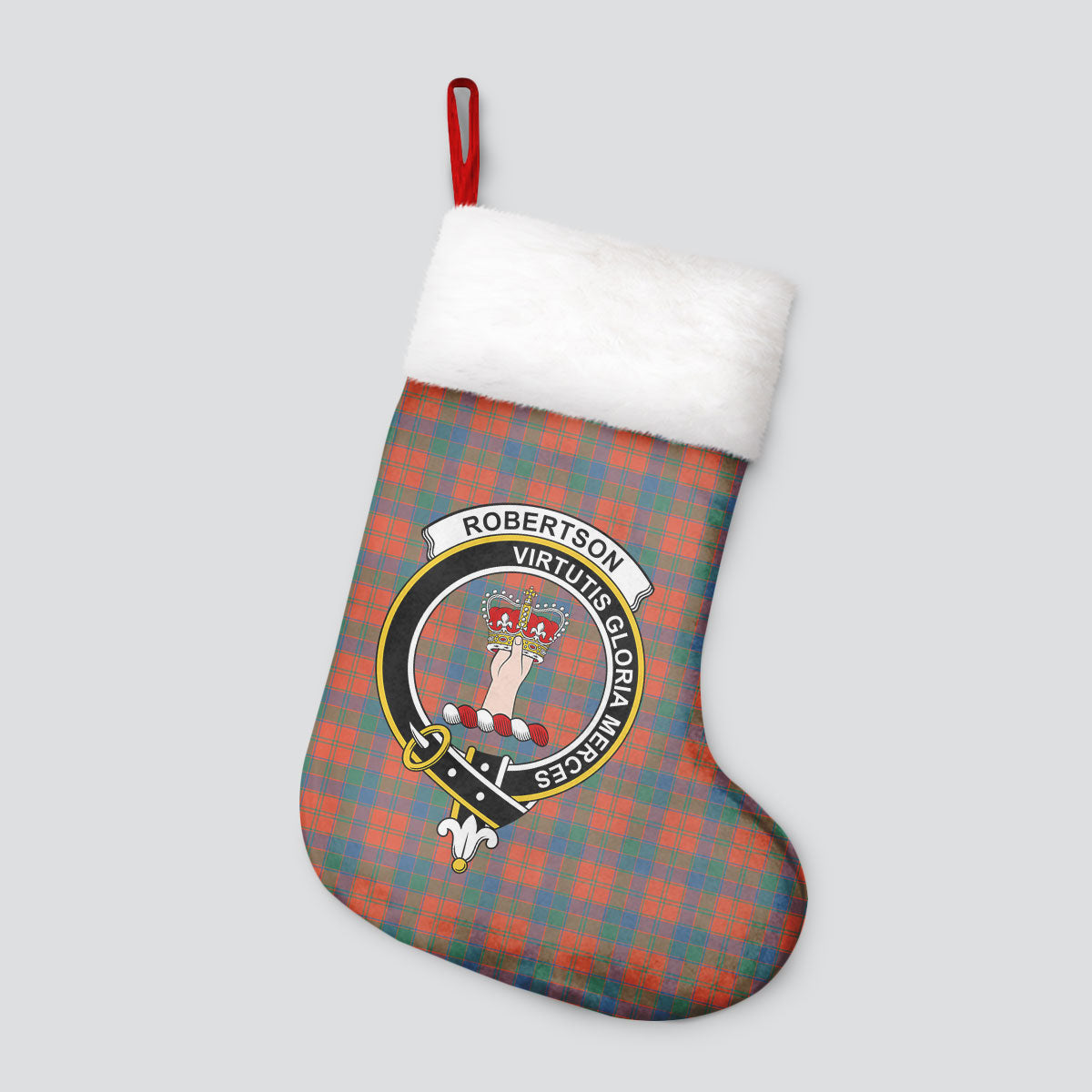 Robertson Ancient Tartan Crest Christmas Stocking