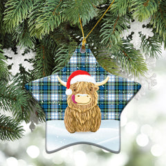 Campbell Dress Ancient Tartan Christmas Ceramic Ornament - Highland Cows Style