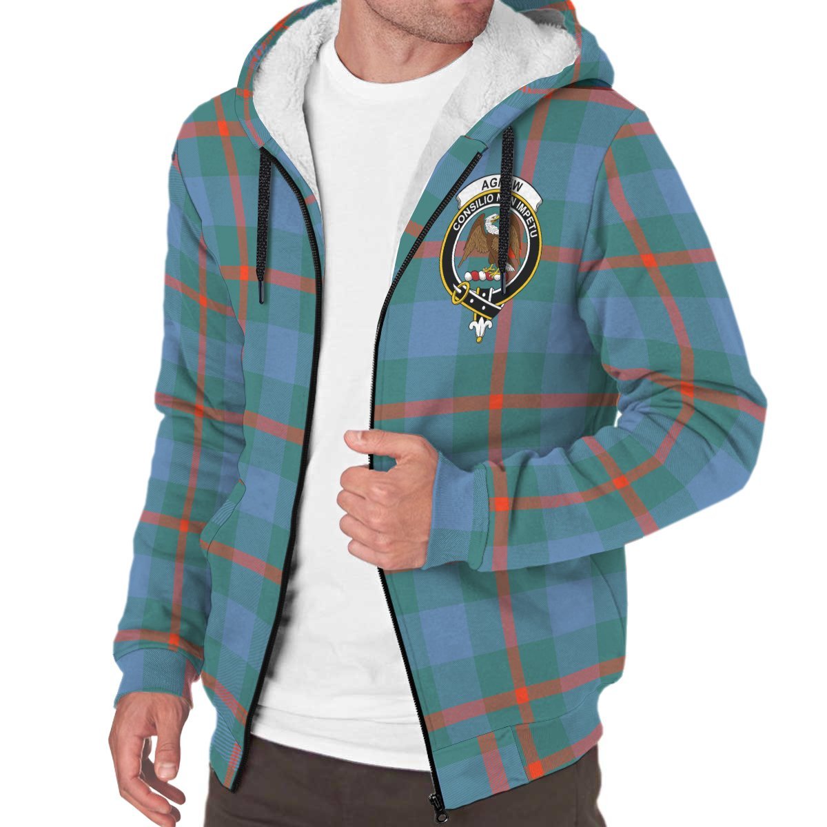 Agnew Ancient Tartan Crest Sherpa Hoodie