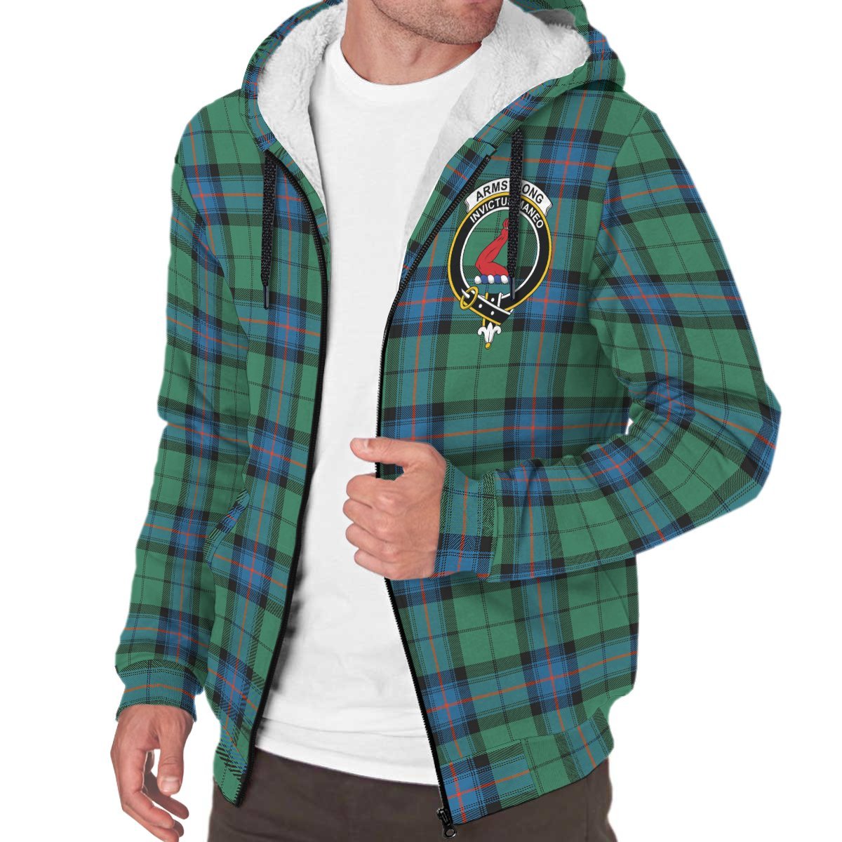 Armstrong Ancient Tartan Crest Sherpa Hoodie