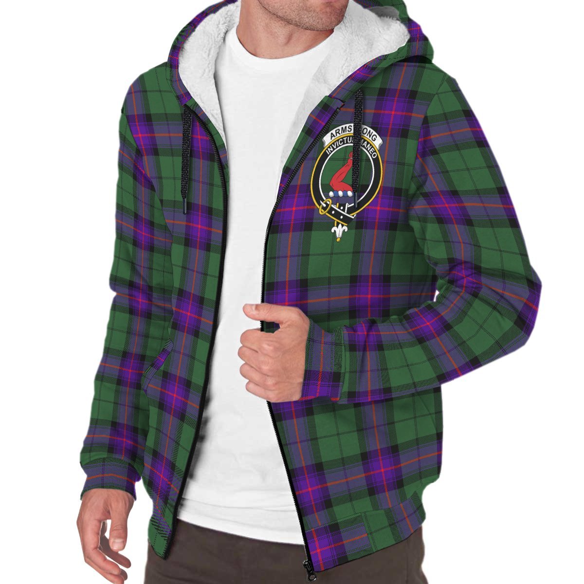 Armstrong Modern Tartan Crest Sherpa Hoodie