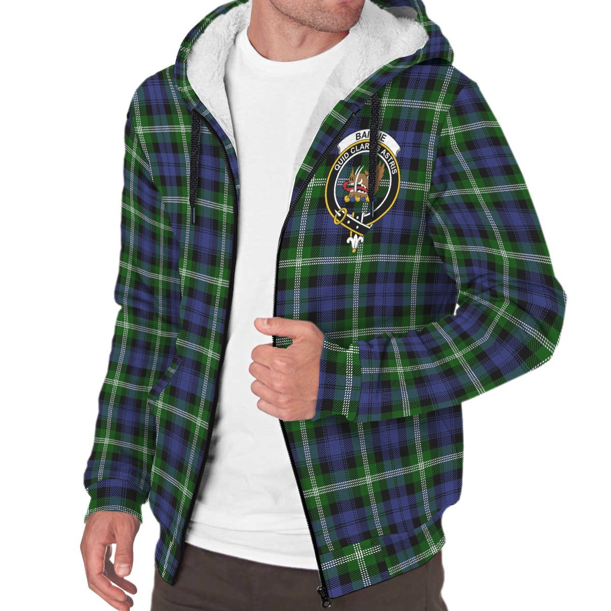 Baillie Modern Tartan Crest Sherpa Hoodie