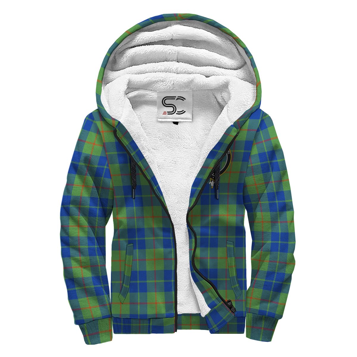 Barclay Hunting Ancient Tartan Crest Sherpa Hoodie