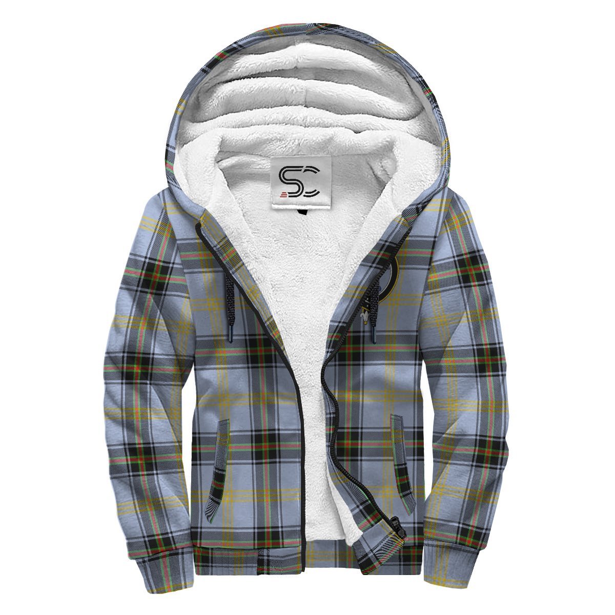 Bell of the Borders Tartan Crest Sherpa Hoodie