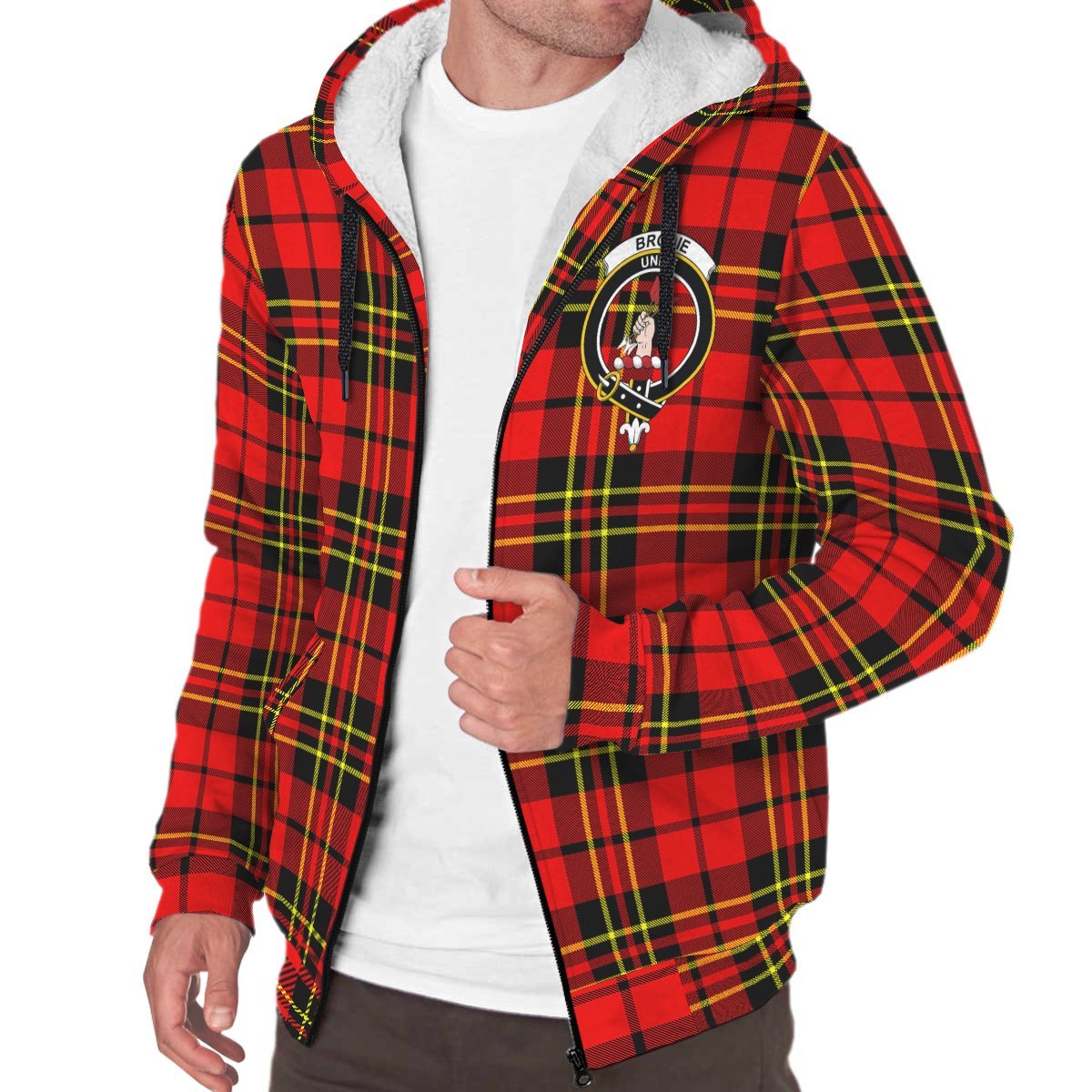 Brodie Modern Tartan Crest Sherpa Hoodie