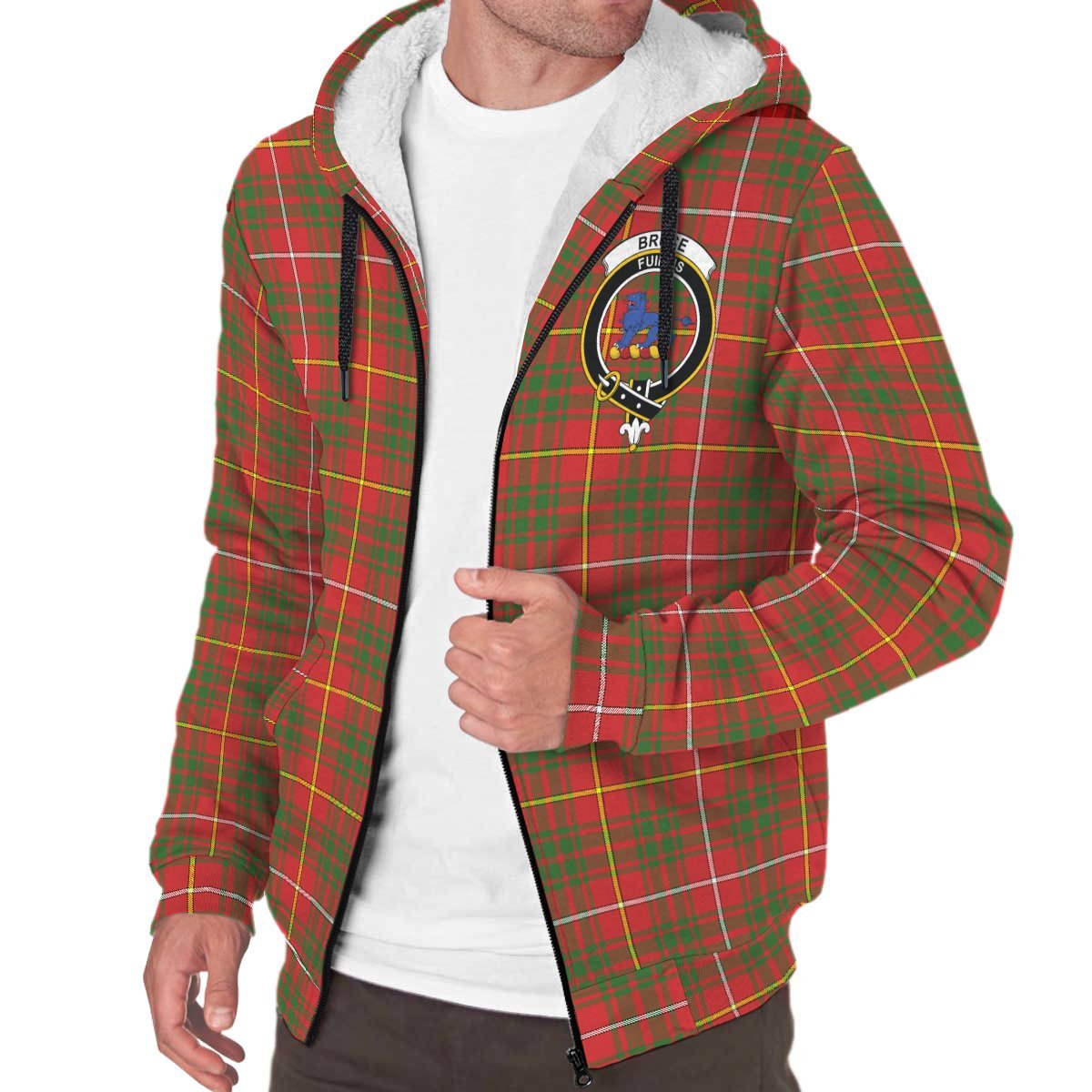 Bruce Modern Tartan Crest Sherpa Hoodie