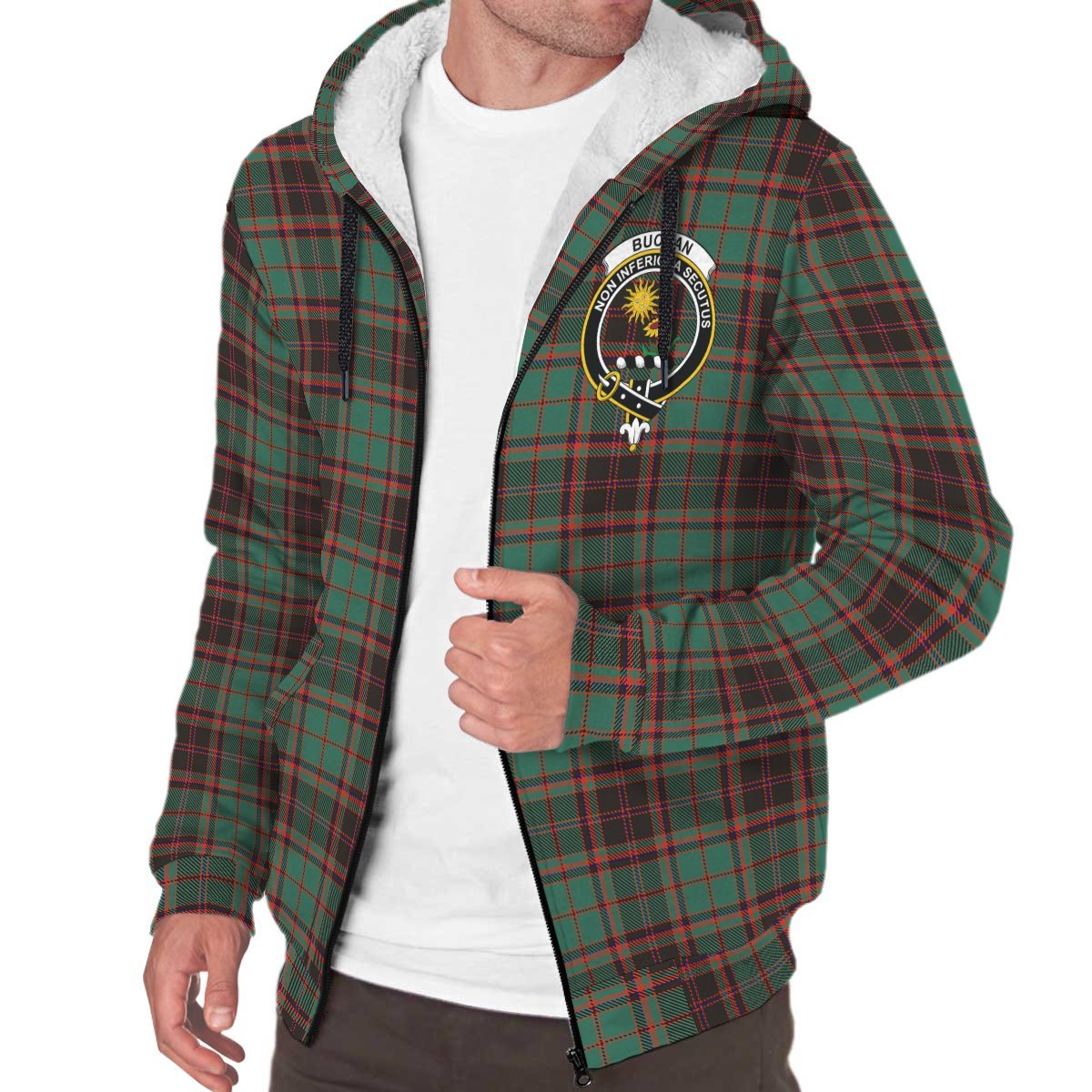 Buchan Ancient Tartan Crest Sherpa Hoodie