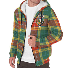 Buchanan Old Sett Tartan Crest Sherpa Hoodie