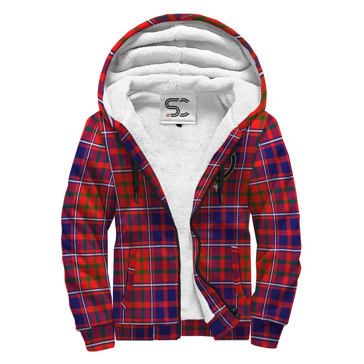 Cameron of Lochiel Modern Tartan Crest Sherpa Hoodie