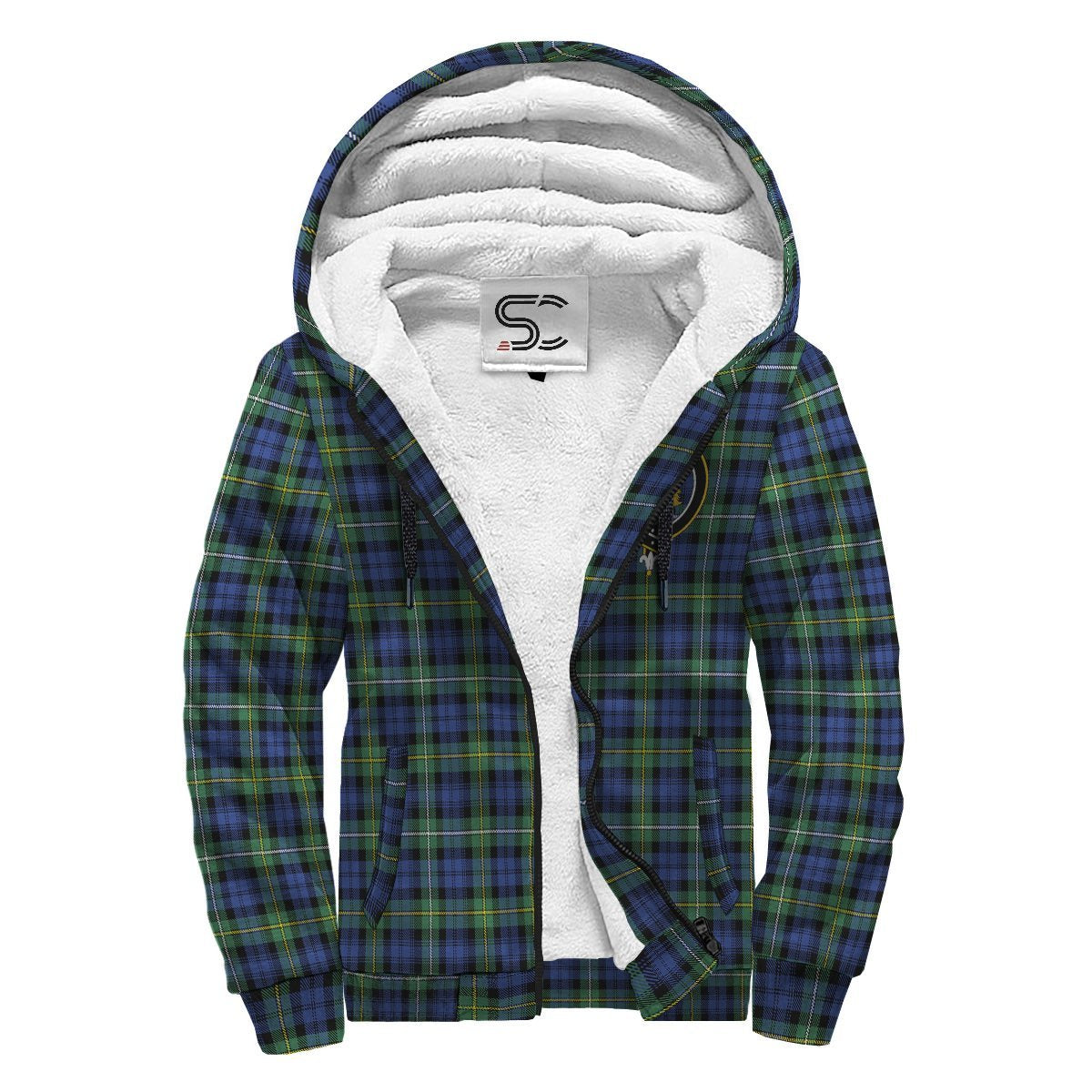 Campbell Argyll Ancient Tartan Crest Sherpa Hoodie