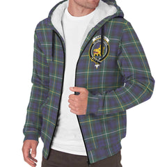 Campbell Argyll Modern Tartan Crest Sherpa Hoodie