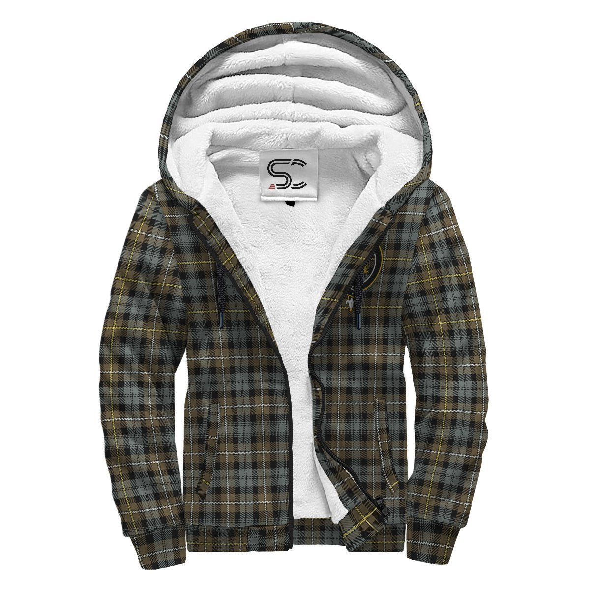 Campbell Argyll Weathered Tartan Crest Sherpa Hoodie