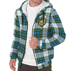 Campbell Dress Tartan Crest Sherpa Hoodie