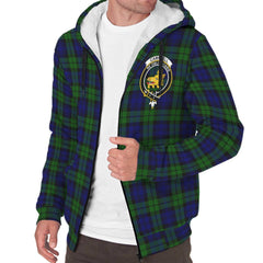 Campbell Modern Tartan Crest Sherpa Hoodie