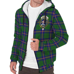 Carmichael Modern Tartan Crest Sherpa Hoodie