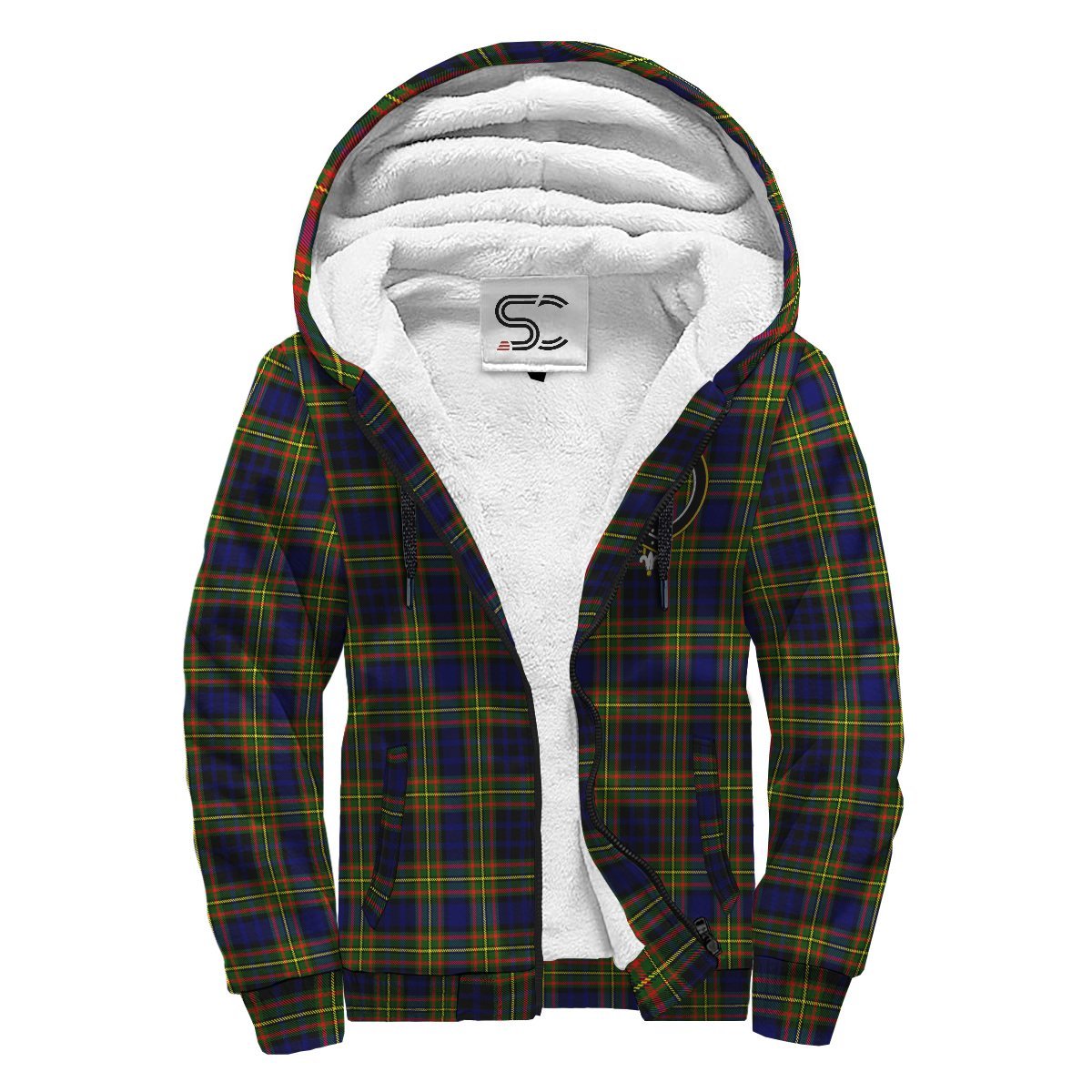 Clelland Modern Tartan Crest Sherpa Hoodie