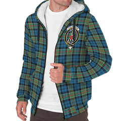 Colquhoun Ancient Tartan Crest Sherpa Hoodie