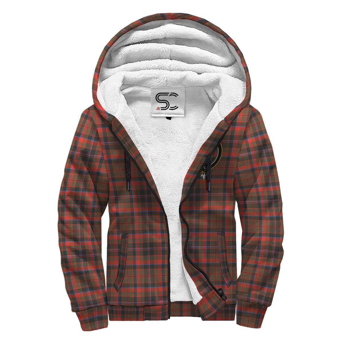 Cumming Hunting Weathered Tartan Crest Sherpa Hoodie