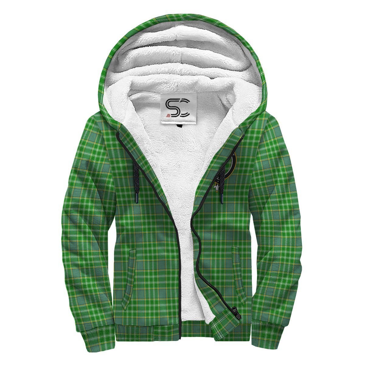 Currie Tartan Crest Sherpa Hoodie