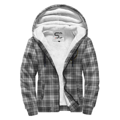 Douglas Grey Modern Tartan Crest Sherpa Hoodie