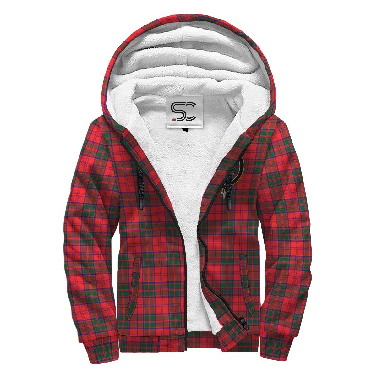 Drummond Modern Tartan Crest Sherpa Hoodie