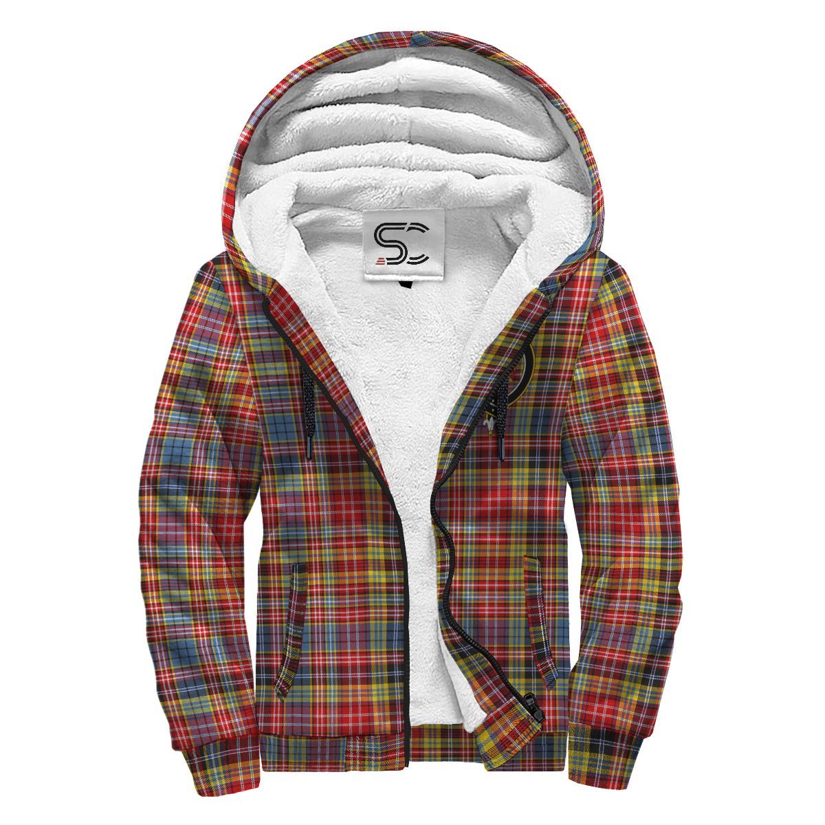 Drummond of Strathallan Tartan Crest Sherpa Hoodie