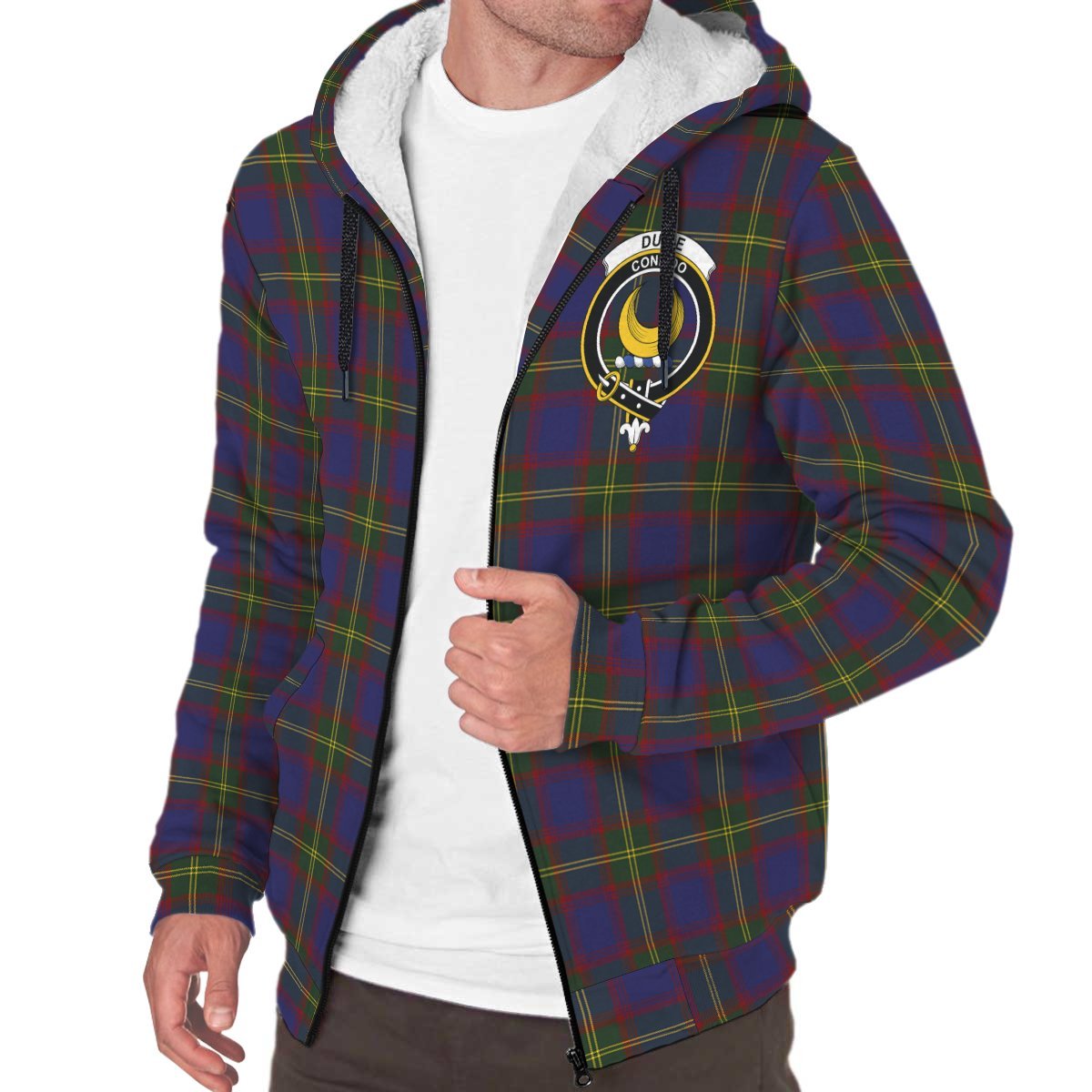 Durie Tartan Crest Sherpa Hoodie