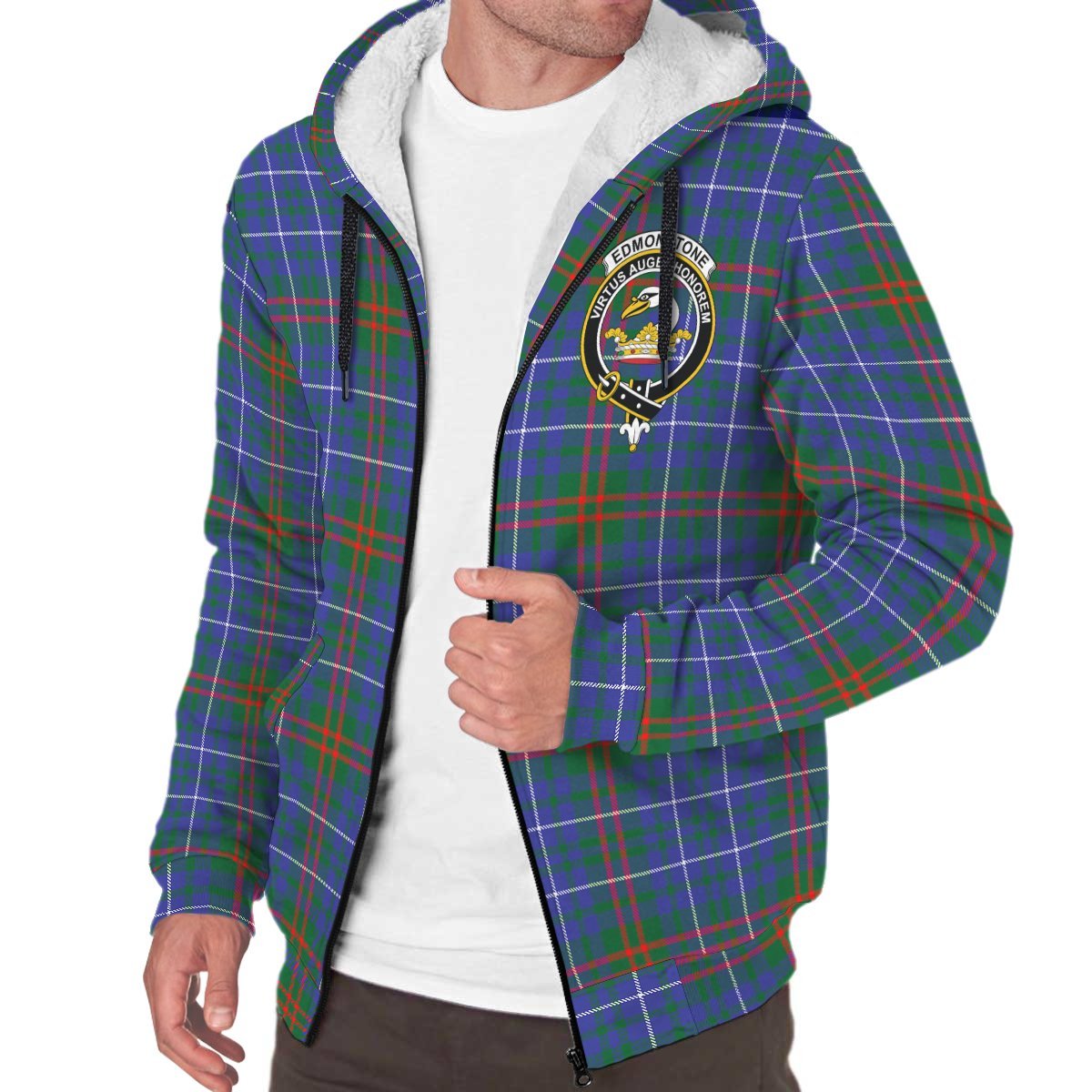 Edmonstone Tartan Crest Sherpa Hoodie