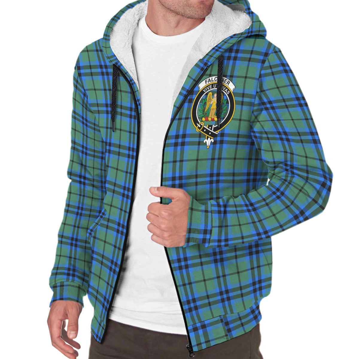 Falconer Tartan Crest Sherpa Hoodie