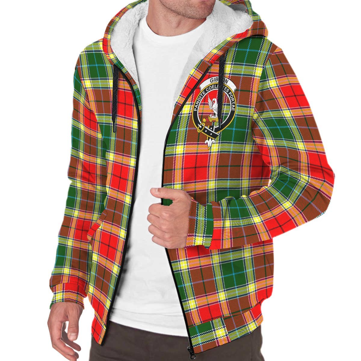 Gibbs Tartan Crest Sherpa Hoodie