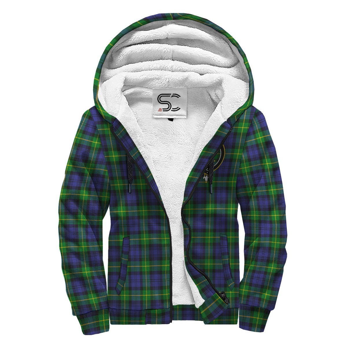 Gordon Modern Tartan Crest Sherpa Hoodie