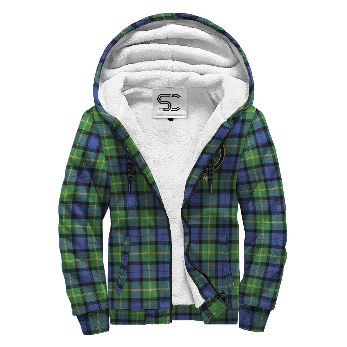 Gordon Old Ancient Tartan Crest Sherpa Hoodie